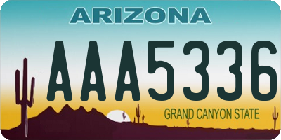 AZ license plate AAA5336