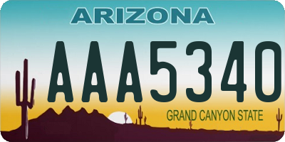 AZ license plate AAA5340