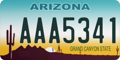 AZ license plate AAA5341