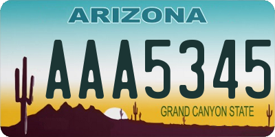 AZ license plate AAA5345