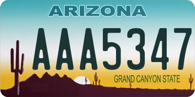 AZ license plate AAA5347