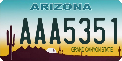 AZ license plate AAA5351