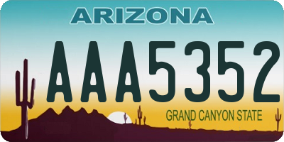 AZ license plate AAA5352