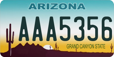 AZ license plate AAA5356