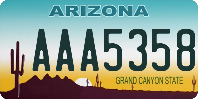 AZ license plate AAA5358