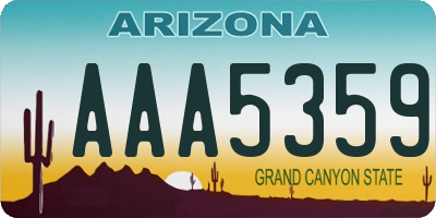 AZ license plate AAA5359