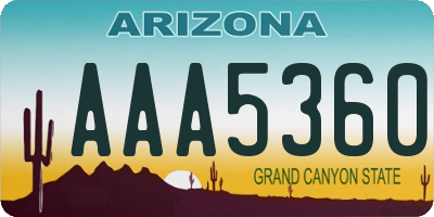 AZ license plate AAA5360
