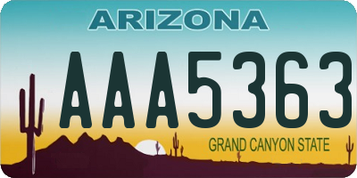 AZ license plate AAA5363