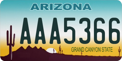 AZ license plate AAA5366