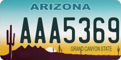 AZ license plate AAA5369