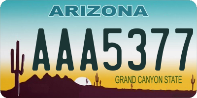 AZ license plate AAA5377