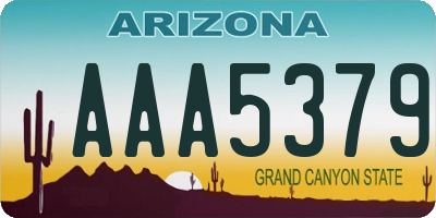 AZ license plate AAA5379