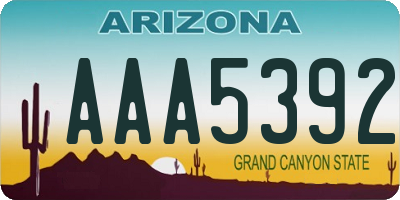 AZ license plate AAA5392