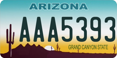 AZ license plate AAA5393