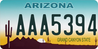 AZ license plate AAA5394