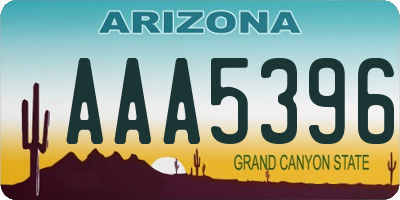 AZ license plate AAA5396