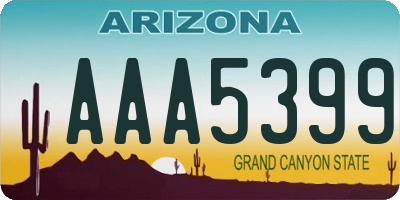 AZ license plate AAA5399