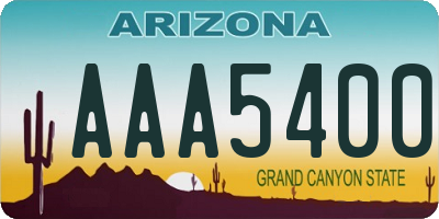 AZ license plate AAA5400