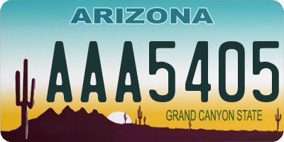 AZ license plate AAA5405