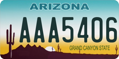 AZ license plate AAA5406