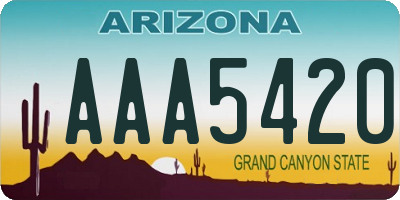 AZ license plate AAA5420