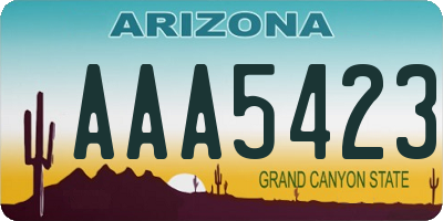 AZ license plate AAA5423