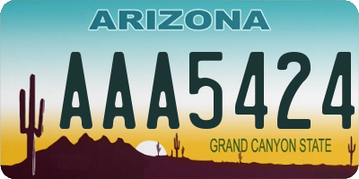 AZ license plate AAA5424