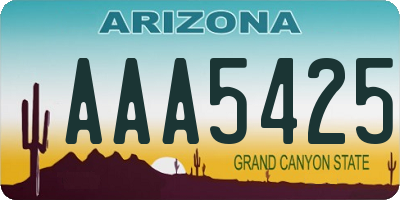 AZ license plate AAA5425