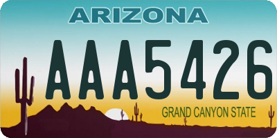 AZ license plate AAA5426