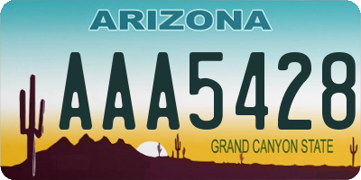 AZ license plate AAA5428