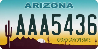 AZ license plate AAA5436