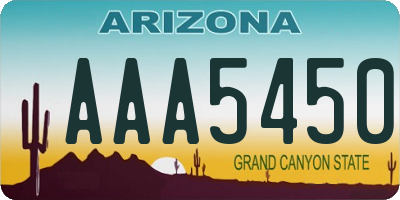 AZ license plate AAA5450