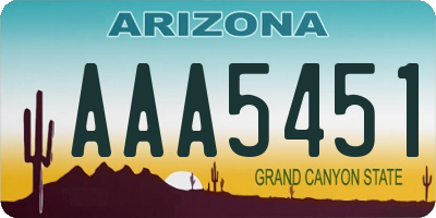 AZ license plate AAA5451