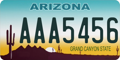 AZ license plate AAA5456