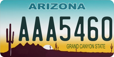 AZ license plate AAA5460