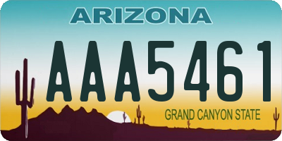AZ license plate AAA5461