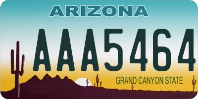 AZ license plate AAA5464