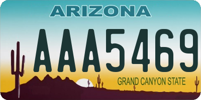 AZ license plate AAA5469