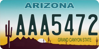 AZ license plate AAA5472