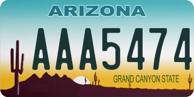 AZ license plate AAA5474