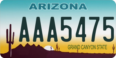 AZ license plate AAA5475