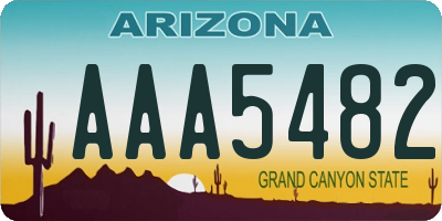 AZ license plate AAA5482