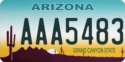 AZ license plate AAA5483