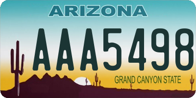 AZ license plate AAA5498