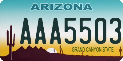 AZ license plate AAA5503