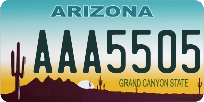 AZ license plate AAA5505