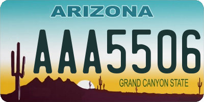 AZ license plate AAA5506