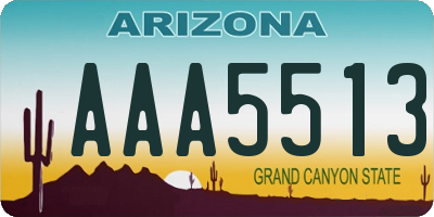 AZ license plate AAA5513