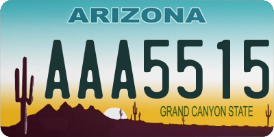 AZ license plate AAA5515