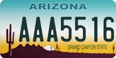 AZ license plate AAA5516